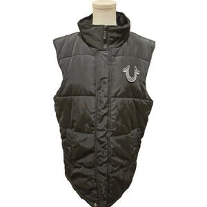 True Religion Puffer Vest Black Mens XL